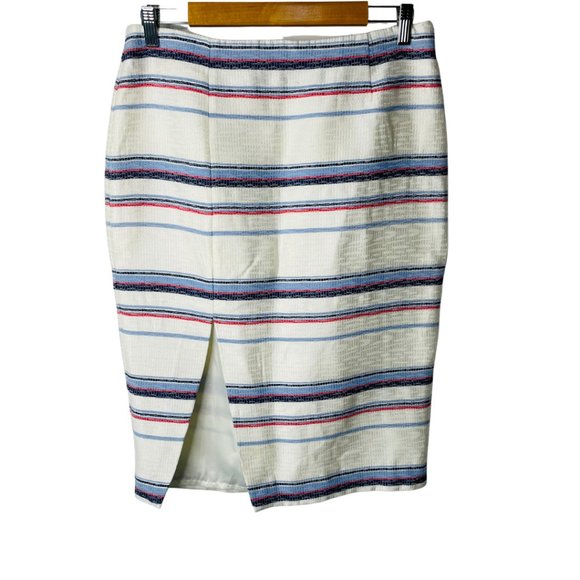 Piper Dresses & Skirts - PIPER - White Red Blue Stripe Pencil Skirt Size 12